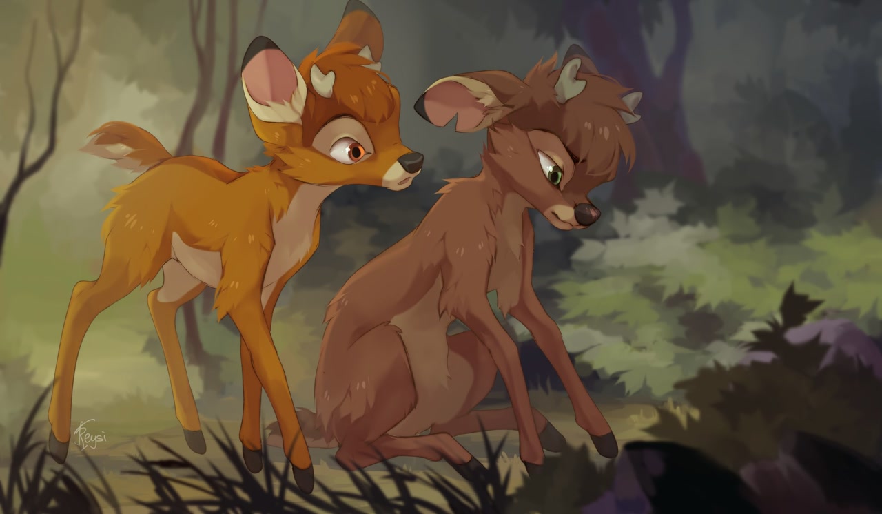 #5186 - safe, artist:reysi, bambi (bambi), ronno (bambi), cervid, deer, mam...