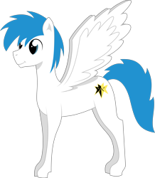 Size: 7049x8085 | Tagged: safe, artist:djdavid98, artist:speed-star, oc, oc only, oc:speed star, equine, fictional species, mammal, pegasus, pony, feral, friendship is magic, hasbro, my little pony, .ai available, .svg available, 2014, absurd resolution, blue eyes, blue hair, cutie mark, fur, hair, hooves, male, simple background, solo, solo male, tail, transparent background, vector, white fur, wings