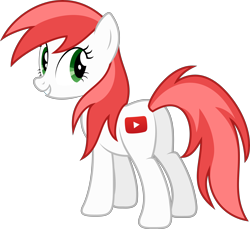 Size: 8342x7630 | Tagged: safe, artist:djdavid98, oc, oc only, oc:matched content, earth pony, equine, fictional species, mammal, pony, feral, cc by-sa, creative commons, friendship is magic, hasbro, my little pony, youtube, .ai available, .svg available, 2014, absurd resolution, cutie mark, female, fur, green eyes, hair, hooves, looking at you, looking back, looking back at you, ponified, red hair, simple background, solo, solo female, tail, transparent background, vector, white fur