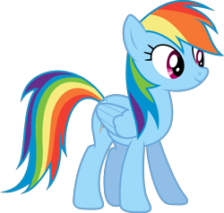 Size: 7935x7549 | Tagged: safe, artist:djdavid98, artist:embersatdawn, rainbow dash (mlp), equine, fictional species, mammal, pegasus, pony, feral, cc by-sa, creative commons, friendship is magic, hasbro, my little pony, .ai available, .svg available, 2014, absurd resolution, blue fur, cutie mark, female, fur, hair, hooves, magenta eyes, mare, on model, rainbow hair, simple background, solo, solo female, tail, transparent background, vector, wings