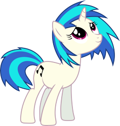 Size: 7899x8339 | Tagged: safe, artist:djdavid98, artist:parclytaxel, artist:tsabak, vinyl scratch (mlp), equine, fictional species, mammal, pony, unicorn, feral, friendship is magic, hasbro, my little pony, .ai available, .svg available, 2015, absurd resolution, blue hair, cutie mark, female, fur, hair, hooves, horn, looking up, magenta eyes, on model, simple background, smiling, solo, solo female, tail, transparent background, vector, white fur