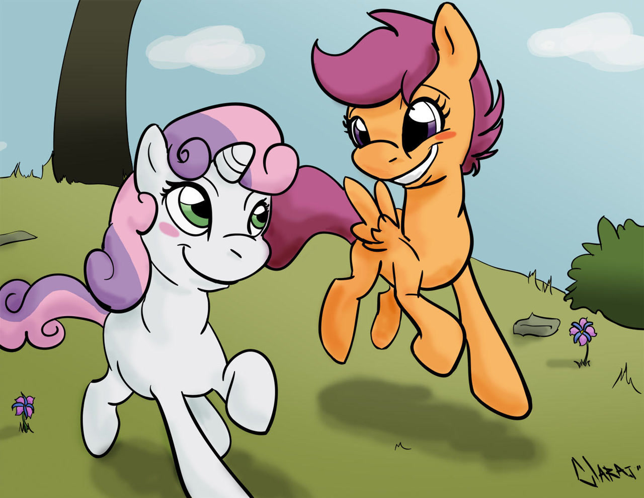 #5337 - safe, artist:silent-nona-light, scootaloo (mlp), sweetie belle ...
