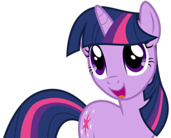 Size: 8000x6456 | Tagged: safe, artist:djdavid98, artist:uxyd, twilight sparkle (mlp), equine, fictional species, mammal, pony, unicorn, feral, friendship is magic, hasbro, my little pony, .ai available, 2015, absurd resolution, blue hair, female, fur, hair, horn, on model, open mouth, purple eyes, purple fur, simple background, solo, solo female, tail, transparent background, vector