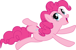 Size: 10067x6557 | Tagged: safe, artist:djdavid98, artist:intbrony, pinkie pie (mlp), earth pony, equine, fictional species, mammal, pony, feral, friendship is magic, hasbro, my little pony, .ai available, 2015, absurd resolution, blue eyes, cutie mark, female, fur, hair, hooves, jumping, looking up, on model, open mouth, pink fur, pink hair, simple background, solo, solo female, tail, transparent background, vector