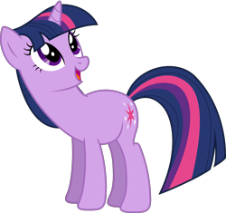 Size: 5319x5000 | Tagged: safe, artist:djdavid98, artist:ikillyou121, artist:uxyd, twilight sparkle (mlp), equine, fictional species, mammal, pony, unicorn, feral, friendship is magic, hasbro, my little pony, .ai available, .svg available, 2015, absurd resolution, blue hair, female, fur, hair, hooves, horn, looking at something, looking up, on model, purple eyes, purple fur, simple background, solo, solo female, tail, transparent background, vector