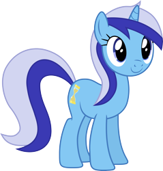 Size: 5000x5241 | Tagged: safe, artist:djdavid98, minuette (mlp), equine, fictional species, mammal, pony, unicorn, feral, friendship is magic, hasbro, my little pony, .ai available, .svg available, 2015, absurd resolution, blue eyes, blue fur, blue hair, cutie mark, female, fur, hooves, horn, mare, on model, simple background, solo, solo female, tail, transparent background, vector