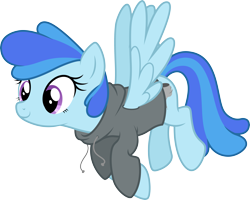 Size: 4383x3500 | Tagged: safe, artist:diigii-doll, artist:djdavid98, artist:rainbowderp98, oc, oc only, oc:storm (meowing-ghost), equine, fictional species, mammal, pegasus, pony, feral, friendship is magic, hasbro, my little pony, .ai available, .svg available, 2015, blue fur, blue hair, clothes, cutie mark, female, flying, fur, hair, hooves, purple eyes, simple background, solo, solo female, spread wings, transparent background, vector, wings
