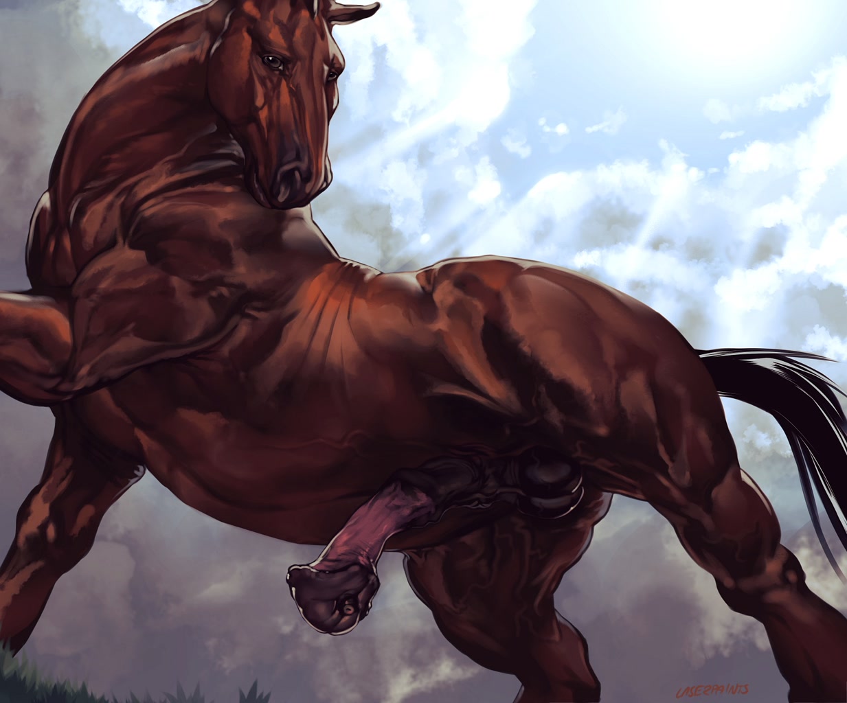 #5536 - questionable, artist:laserpaints, equine, horse, mammal, feral, lif...