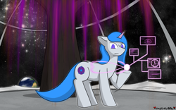 Size: 1920x1200 | Tagged: safe, artist:skydreams, oc, oc only, oc:bootstrap, equine, fictional species, mammal, pony, unicorn, feral, friendship is magic, hasbro, my little pony, 2020, 8:5, agender, bioluminescent, commission, light projection, moon, projection, solo, tree, willow
