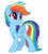 Size: 4000x4446 | Tagged: safe, artist:djdavid98, artist:pirill, rainbow dash (mlp), equine, fictional species, mammal, pegasus, pony, feral, friendship is magic, hasbro, my little pony, 2016, absurd resolution, blue fur, cheek fluff, chest fluff, cute, cutie mark, female, fluff, fur, hooves, looking back, magenta eyes, rainbow hair, simple background, solo, solo female, tail, transparent background, vector, walking, wings