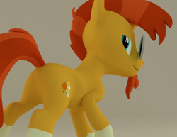 Size: 3300x2550 | Tagged: safe, artist:deedeeteearts, furbooru exclusive, sunburst (mlp), equine, mammal, pony, feral, series:ddt stallions calendar 2017, friendship is magic, hasbro, my little pony, 2017, 3d, blender, butt, cutie mark, high res, low angle, male, simple background, solo, solo male