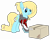Size: 3500x2800 | Tagged: safe, artist:djdavid98, oc, oc only, oc:honey wound, earth pony, equine, fictional species, mammal, pony, feral, friendship is magic, hasbro, my little pony, 2018, blue eyes, blue fur, box, clothes, cutaway, cutie mark, female, fur, hair, high res, hooves, internal view, looking at something, looking down, raised leg, simple background, solo, solo female, tail, text, transparent background, yellow hair