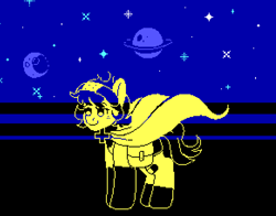 Size: 1162x913 | Tagged: safe, artist:tallaferroxiv, earth pony, equine, fictional species, mammal, pony, feral, friendship is magic, hasbro, my little pony, 2020, abstract background, female, pixel art, princess remedy in a world of hurt, solo, solo female, video game
