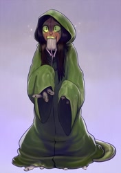 Size: 844x1200 | Tagged: safe, artist:caindraka, fictional species, mammal, mouse, reptile, rodent, snake, feral, humanoid, lamia, clothes, female, robe, solo, solo female