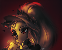 Size: 2406x1927 | Tagged: safe, artist:topicranger, loona (vivzmind), canine, fictional species, hellhound, mammal, anthro, hazbin hotel, helluva boss, 2020, black fur, cell phone, collar, ear fluff, ear piercing, earring, eyelashes, female, fluff, fur, gray eyes, gray fur, gray hair, hair, hands, krita, long hair, looking at you, phone, piercing, red background, red sclera, shading, signature, simple background, slit pupils, smartphone, solo, solo female, spiked collar