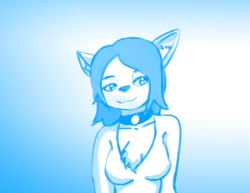 Size: 680x525 | Tagged: safe, artist:warskunk, canine, dog, mammal, anthro, breasts, choker, female, solo, solo female