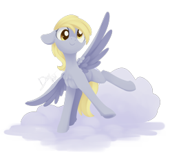 Size: 1719x1590 | Tagged: safe, artist:dusthiel, derpy hooves (mlp), equine, fictional species, mammal, pegasus, pony, feral, friendship is magic, hasbro, my little pony, 2020, atg 2020, cheek fluff, chest fluff, cloud, cute, derp, feathered wings, feathers, female, floppy ears, fluff, leg fluff, mare, newbie artist training grounds, simple background, smiling, solo, solo female, tail, transparent background, wings