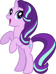 Size: 4000x5301 | Tagged: safe, artist:radomila radon, starlight glimmer (mlp), equine, fictional species, mammal, pony, unicorn, feral, friendship is magic, gameloft, hasbro, my little pony, .svg available, absurd resolution, cute, female, fur, horn, mare, on model, rearing, simple background, solo, solo female, tail, transparent background, vector