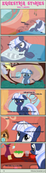 Size: 1004x3753 | Tagged: safe, artist:estories, derpy hooves (mlp), oc, oc:silverlay, equine, fictional species, mammal, pegasus, pony, unicorn, feral, comic:seeds of darkness, friendship is magic, hasbro, my little pony, apple, bowl, comic, dialogue, duo, duo female, female, food, fur, horn, note, tail, talking