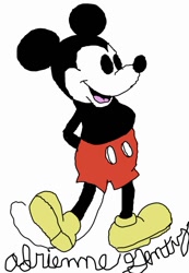 Size: 845x1219 | Tagged: safe, artist:alphyn adean, mickey mouse (disney), mammal, mouse, rodent, anthro, disney, mickey and friends, bottomwear, cartoony, clothes, digital art, ears, male, murine, shoes, shorts, signature, sketch, solo, solo male
