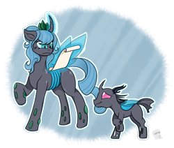 Size: 1033x874 | Tagged: safe, artist:teabucket, oc, oc:queen polistae, arthropod, changeling, changeling queen, equine, fictional species, feral, friendship is magic, hasbro, my little pony, embarrassed, female, horn, magic
