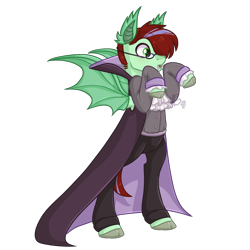 Size: 3000x3000 | Tagged: safe, artist:solareflares, oc, oc only, oc:ember heartshine, equine, fictional species, mammal, pegasus, pony, feral, friendship is magic, hasbro, my little pony, bat wings, bipedal, clothes, costume, ear tuft, fangs, glasses, high res, male, mare, simple background, solo, solo male, standing, tail, teeth, transparent background, webbed wings, wings