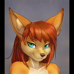 Size: 1024x1024 | Tagged: safe, artist:thisfursonadoesnotexist, oc, oc only, canine, fox, mammal, anthro, ambiguous gender, artificial intelligence, bust, fur, looking at you, neural network, orange fur, solo, solo ambiguous