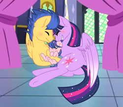 Size: 922x802 | Tagged: safe, artist:drawingbrony13, artist:velveagicsentryyt, flash sentry (mlp), twilight sparkle (mlp), oc, oc:starry weapon, alicorn, equine, fictional species, mammal, pegasus, pony, feral, friendship is magic, hasbro, my little pony, baby, base used, couple, family, feathered wings, feathers, female, flashlight (mlp), folded wings, horn, love, male, male/female, mare, next generation, offspring, parent:flash sentry (mlp), parent:twilight sparkle (mlp), shipping, smiling, stallion, tail, wings, young