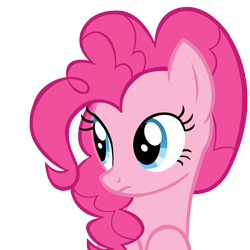 Size: 5000x5000 | Tagged: safe, artist:wcctnoam, pinkie pie (mlp), earth pony, equine, fictional species, mammal, pony, feral, friendship is magic, hasbro, my little pony, absurd resolution, blue eyes, ears, female, fur, hair, looking to the side, mane, mare, pink body, pink fur, pink hair, simple background, solo, solo female, transparent background, vector