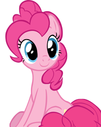 Size: 3982x5000 | Tagged: safe, artist:wcctnoam, pinkie pie (mlp), earth pony, equine, fictional species, mammal, pony, feral, friendship is magic, hasbro, my little pony, absurd resolution, coiled tail, cutie mark, female, mare, simple background, sitting, smiling, solo, solo female, tail, transparent background, vector