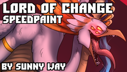 Size: 1280x720 | Tagged: source needed, useless source url, suggestive, artist:sunny way, oc, oc only, bird, demon, fictional species, lord of change, anthro, warhammer, warhammer age of sigmar, warhammer fantasy, 16:9, advertisement, artwork, chaos god, daemonkind, digital art, greater daemon, male, patreon reward, solo, solo male, speed paint, thumbnail, tzeentch