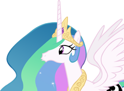 Size: 1220x897 | Tagged: safe, artist:wcctnoam, princess celestia (mlp), alicorn, equine, fictional species, mammal, pony, feral, friendship is magic, hasbro, my little pony, crown, feathered wings, feathers, female, horn, peytral, regalia, simple background, solo, solo female, tail, transparent background, vector, wings
