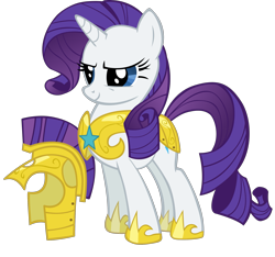 Size: 2133x2000 | Tagged: safe, artist:spaceponies, rarity (mlp), equine, fictional species, mammal, pony, unicorn, feral, friendship is magic, hasbro, my little pony, armor, clothes, female, guard, high res, horn, mare, on model, shoes, simple background, smiling, solo, solo female, tail, transparent background, vector