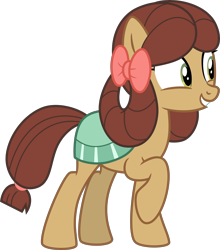 Size: 4000x4539 | Tagged: safe, artist:radomila radon, yona (mlp), earth pony, equine, fictional species, mammal, pony, feral, friendship is magic, hasbro, my little pony, .svg available, absurd resolution, cute, female, mare, on model, ponified, ribbon, simple background, smiling, solo, solo female, species swap, tail, transparent background, vector