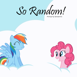 Size: 3000x3000 | Tagged: safe, artist:spaceponies, pinkie pie (mlp), rainbow dash (mlp), earth pony, equine, fictional species, mammal, pegasus, pony, feral, friendship is magic, hasbro, my little pony, cloud, duo, duo female, eyes closed, feathered wings, feathers, female, happy, high res, mare, on a cloud, on model, simple background, smiling, tail, transparent background, vector, wings