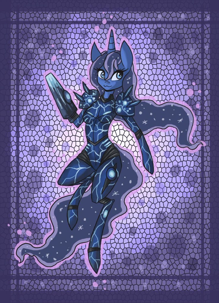 Mlp Metroid Crossover #18466 - safe, artist:raptor007, dark samus (metroid), princess luna ...