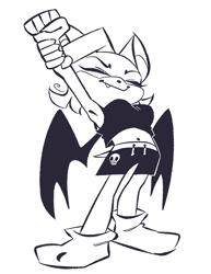 Size: 1280x1656 | Tagged: safe, artist:poroshya, rouge the bat (sonic), bat, mammal, anthro, sega, sonic the hedgehog (series), 2018, bat wings, belly button, bottomwear, closed, clothes, crop top, eyes, eyeshadow, fangs, female, lidded eyes, makeup, sharp teeth, shorts, simple background, solo, solo female, stretching, tank top, teeth, topwear, webbed wings, wings