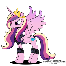 Size: 1024x1024 | Tagged: safe, artist:christiancerda, princess cadence (mlp), alicorn, equine, fictional species, mammal, pony, feral, friendship is magic, hasbro, my little pony, portal (game), armor, crown, jewelry, my little portal, on model, regalia, simple background, solo, transparent background, vector
