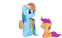 Size: 638x388 | Tagged: safe, artist:marminatoror, edit, official art, rainbow dash (mlp), scootaloo (mlp), equine, fictional species, mammal, pegasus, pony, feral, friendship is magic, hasbro, my little pony, 2013, 2d, 2d animation, animated, boop, cute, duo, eyes closed, female, filly, foal, gif, grin, happy, looking around, low res, mare, multicolored mane, multicolored tail, nose kiss, nose rub, nose wrinkle, nuzzling, on model, saddle bag, shifty eyes, simple background, sitting, smiling, tail, transparent background, tsundere, wholesome, young