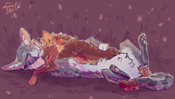 Size: 3372x1917 | Tagged: safe, artist:ever-cw, briarlight (warrior cats), jaybriar (warrior cats), jayfeather (warrior cats), cat, feline, mammal, feral, warrior cats, 2019, blushing, cuddling, cute, female, hug, male, male/female, shipping