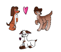 Size: 944x811 | Tagged: safe, artist:ur4niumpineapple, sage bond (lps popular), savannah reed (lps popular), tom dawson (lps popular), canine, collie, dachshund, dog, mammal, feral, lps popular, hasbro, littlest pet shop, youtube, 2018, broken heart, female, group, heart, love triangle, male, male/female, shipping, simple background, transparent background, trio