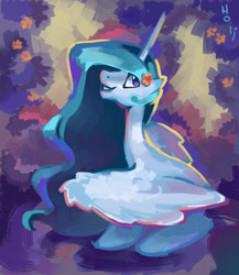 Size: 3736x4311 | Tagged: safe, artist:holivi, princess celestia (mlp), alicorn, equine, fictional species, mammal, pony, feral, friendship is magic, hasbro, my little pony, 2012, feathered wings, feathers, female, high res, horn, mare, solo, solo female, wings