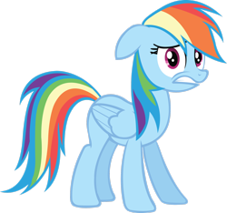 Size: 1096x1024 | Tagged: safe, artist:midnite99, rainbow dash (mlp), equine, fictional species, mammal, pegasus, pony, feral, friendship is magic, hasbro, my little pony, female, on model, simple background, solo, solo female, transparent background, vector