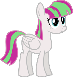 Size: 4000x4193 | Tagged: safe, alternate version, artist:radomila radon, blossomforth (mlp), equine, fictional species, mammal, pegasus, pony, feral, friendship is magic, gameloft, hasbro, my little pony, .svg available, absurd resolution, cute, feathered wings, feathers, female, folded wings, freckles, mare, on model, recolor, simple background, solo, solo female, tail, transparent background, vector, wings