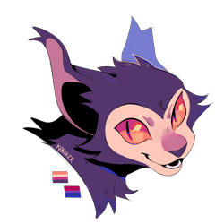 Size: 2048x2048 | Tagged: safe, artist:k00iker, part of a set, nameless oc, oc, oc only, cat, feline, mammal, feral, warrior cats, 2020, amber eyes, bisexual pride flag, flag, fluff, high res, nonbinary, nonbinary pride flag, pride, pride flag, simple background, solo, solo nonbinary, transparent background