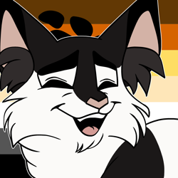 Size: 1280x1280 | Tagged: safe, artist:lovesilkes, part of a set, barley (warrior cats), cat, feline, mammal, feral, warrior cats, 2018, gay bear pride flag, male, pride flag, solo, solo male