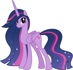 Size: 4197x4000 | Tagged: safe, alternate version, artist:radomila radon, twilight sparkle (mlp), alicorn, equine, fictional species, mammal, pony, feral, friendship is magic, gameloft, hasbro, my little pony, .svg available, 2020, absurd resolution, feathered wings, feathers, female, folded wings, horn, inkscape, looking at you, mare, older, simple background, solo, solo female, tail, transparent background, vector, wings