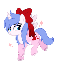 Size: 2500x2700 | Tagged: dead source, safe, artist:alfury, artist:lazuli0209, oc, oc only, oc:rioshi sweet, alicorn, equine, fictional species, mammal, pony, feral, friendship is magic, hasbro, my little pony, bow, female, hair bow, high res, horn, mare, simple background, solo, solo female, tail, transparent background, wings
