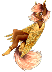 Size: 622x863 | Tagged: safe, artist:intfighter, bird, fictional species, harpy, anthro, plantigrade anthro, ambiguous gender, choker, cup, multiple eyes, simple background, solo, solo ambiguous, tail, white background