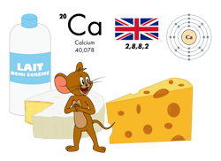 Size: 1024x745 | Tagged: safe, artist:zefrenchm, part of a set, jerry mouse (tom and jerry), mammal, mouse, rodent, semi-anthro, tom and jerry, atom, calcium, cheese, flag, food, male, milk, omnivore, periodic table, simple background, solo, solo male, tail, transparent background